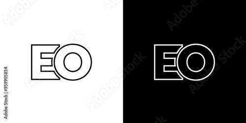 Letter E and O, EO logo design template. Minimal monogram initial based logotype.