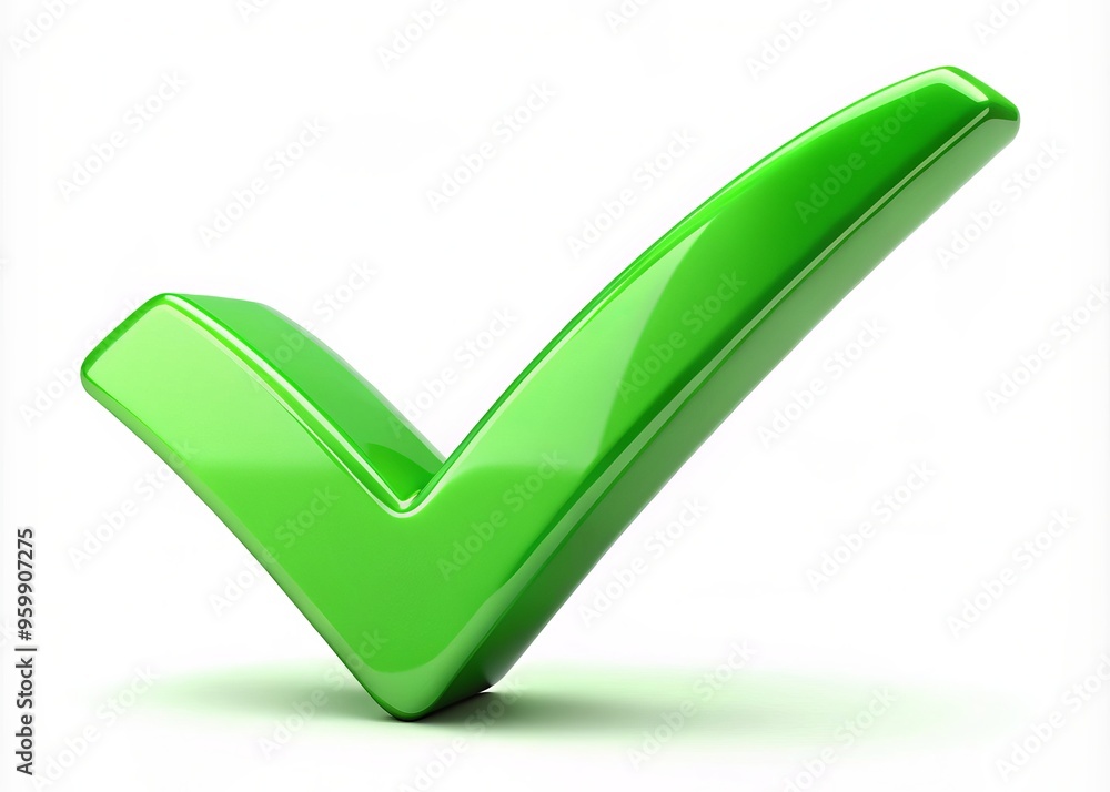 The iconic green checkmark on a white background serves as a universal symbol of approval, verification, and The iconic green checkmark on a white background serves as a universal symbol of approval, verification, and