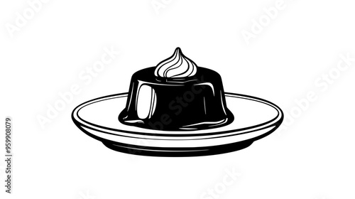 Dessert styled as a miniature version of a different dish on a plain plate