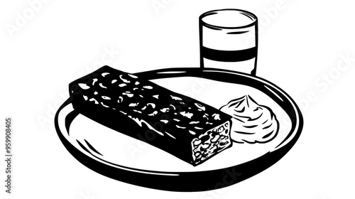 Plate with a granola bar beside yogurt