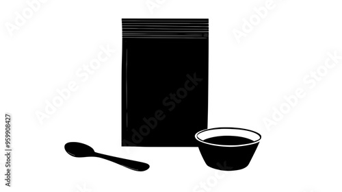 Sealed instant oatmeal packet on a table with a small disposable bowl