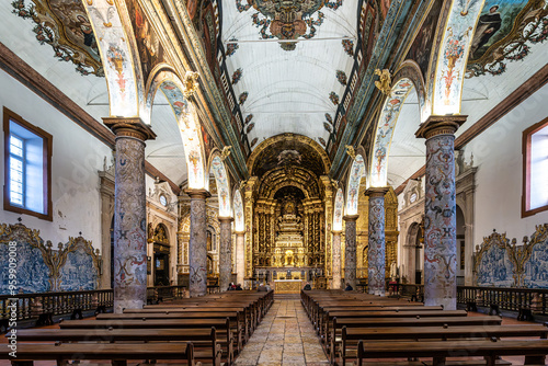 Interior of Igreja de Santa Maria Graca, Se de Setubal. Main Church of Setubal, Portugal, founded in the XIII century