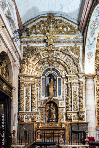 Interior of Igreja de Santa Maria Graca, Se de Setubal. Main Church of Setubal, Portugal, founded in the XIII century