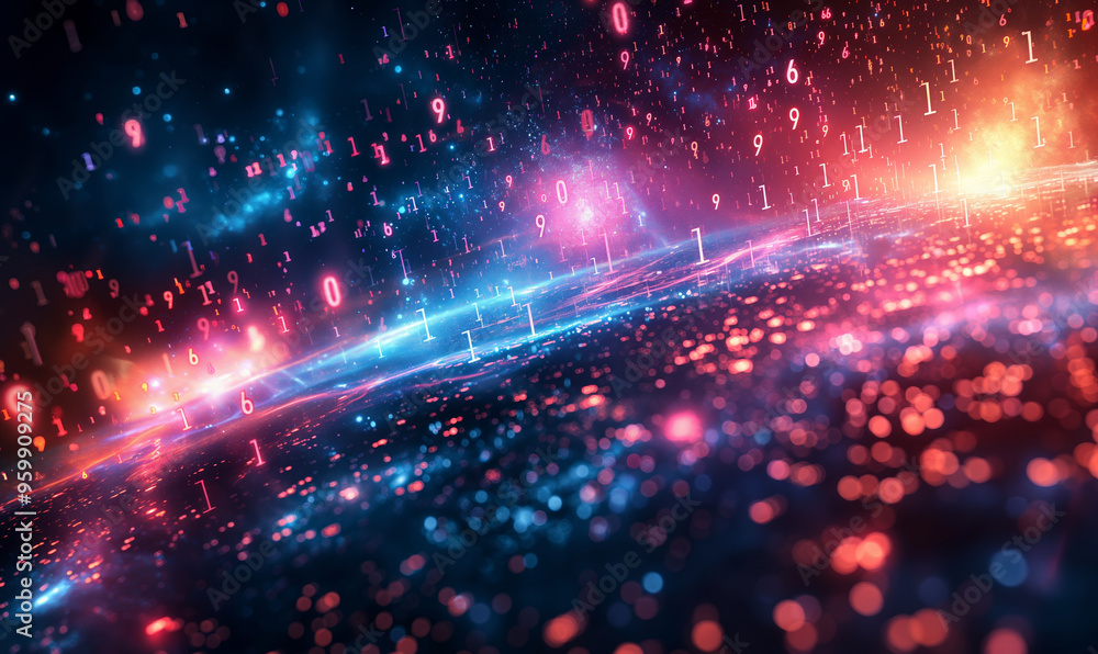 Fototapeta premium Abstract background in color with numbers.