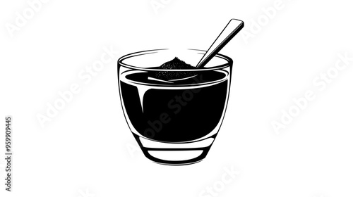 Portion of mousse in a small glass with a wafer