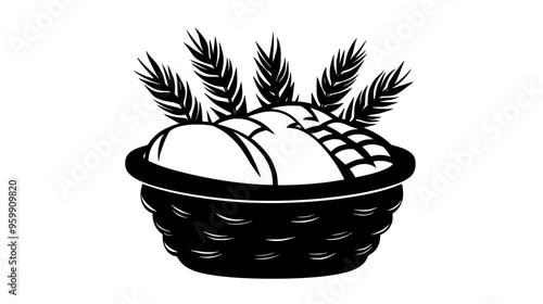 Breadbasket with a note about the flour's farm origin