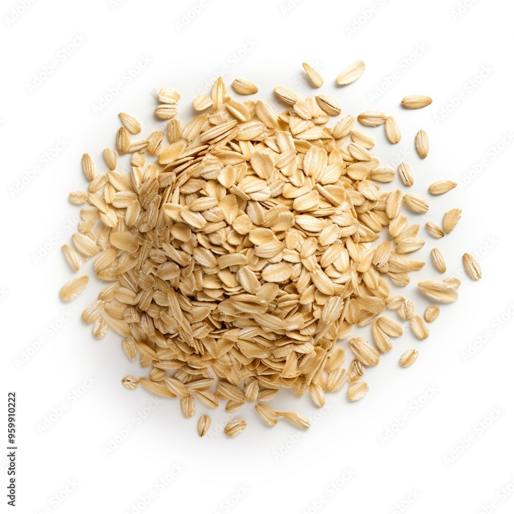 Obraz premium Oats top view isolated on a white background