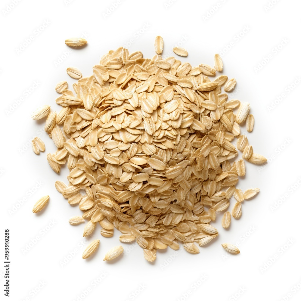 Obraz premium Oats top view isolated on a white background