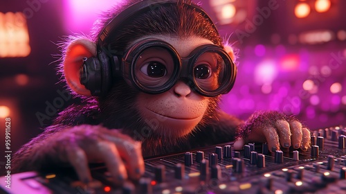 Monkey DJ Mixing Music photo