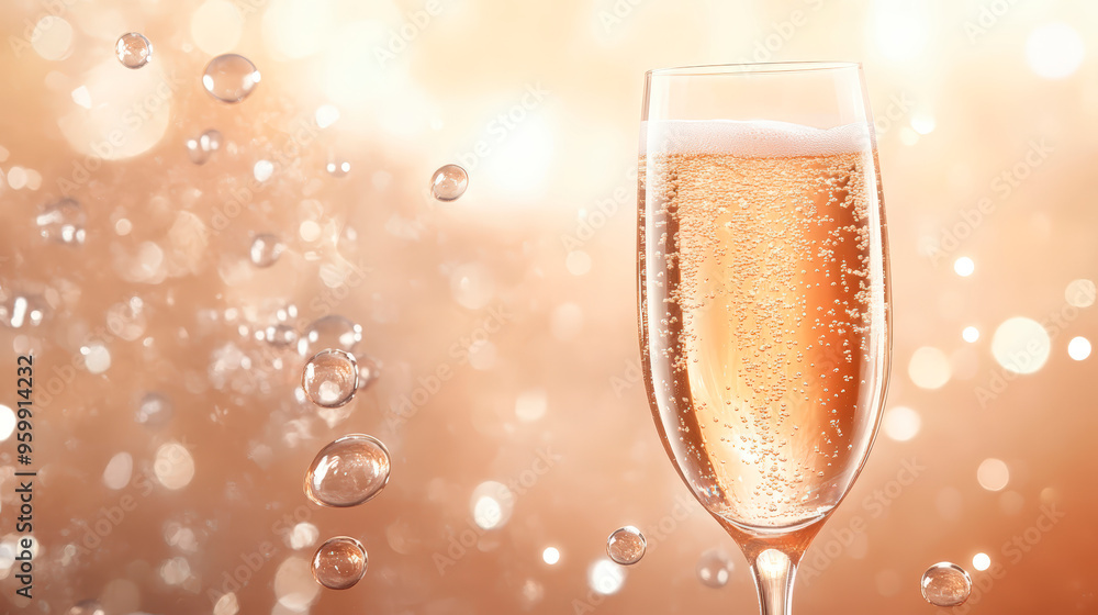 Soft Rose Gold Background With Swirling Champagne And Bubbles For Luxurious-Themed Product Displays . Generative ai Soft Rose Gold Background With Swirling Champagne And Bubbles For Luxurious-Themed Product Displays . Generative ai