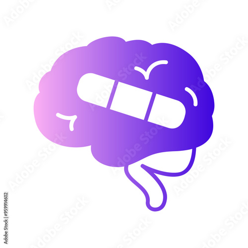 brain with bandage
