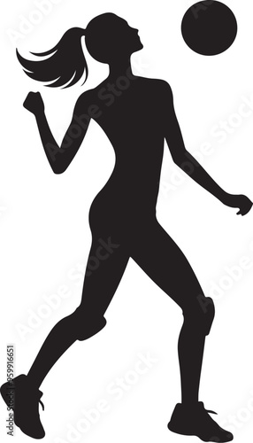 Female volleyball player vector design clipart flat style artwork photo