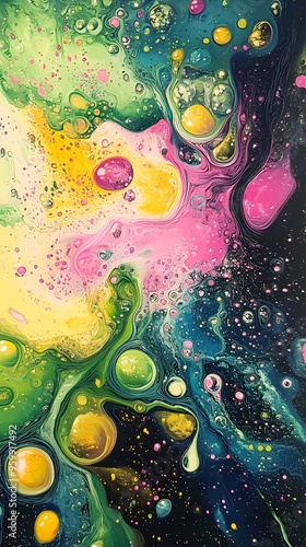 Wallpaper Mural Abstract with colored milk propagation mixing in water illustration poster background Torontodigital.ca