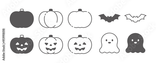 ハロウィンアイコンセット　ジャック・オー・ランタン