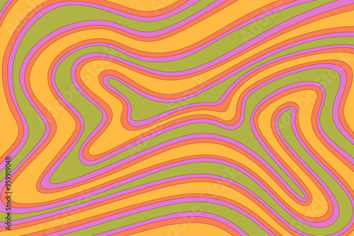 Retro Groovy Psychedelic Background