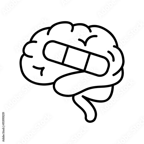 brain with bandage