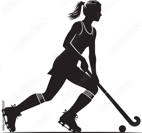 field hockey player vector design clipart flat style artwork photo