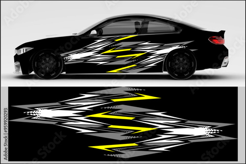 Car wrap graphic racing abstract background for wrap and vinyl sticker