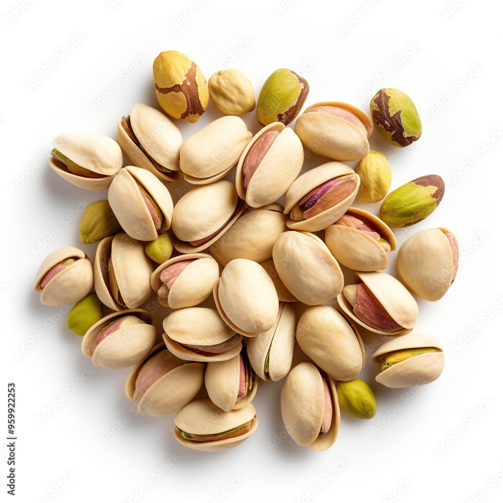 Pistachio top view isolated on a white background Pistachio top view isolated on a white background