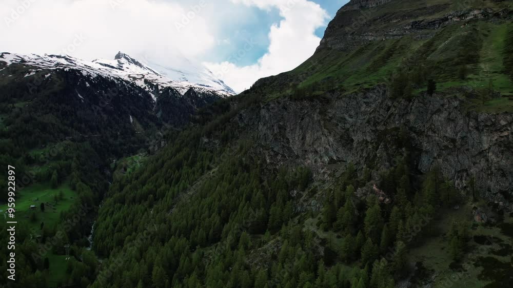 4k Drone Shot Of Rugged Mountain Terrain Landscape In Zermatt Switzerland 4k Drone Shot Of Rugged Mountain Terrain Landscape In Zermatt Switzerland