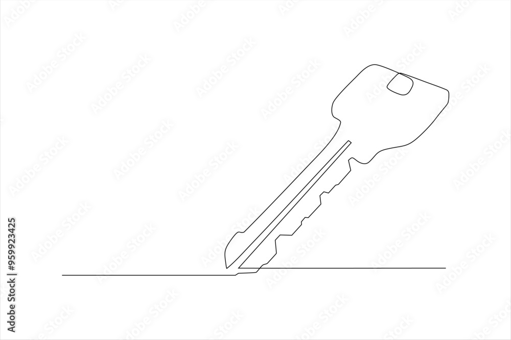 key continuous line vector illustration design key continuous line vector illustration design
