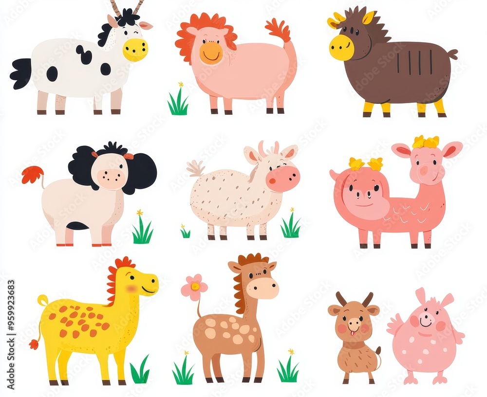 This fun family bingo game features goats, pigs, horses, cows for kids. It is an educational activity for rural countryside. This fun family bingo game features goats, pigs, horses, cows for kids. It is an educational activity for rural countryside.