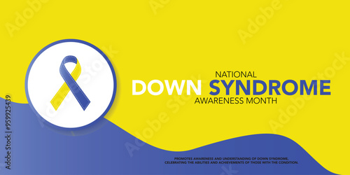 Down Syndrome awareness month is observed every year in October, it is a condition in which a person has an extra chromosome, they are small packages of genes in the body. vector illustration
