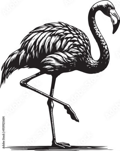 flamingo bird vector design clipart flat style artwork photo