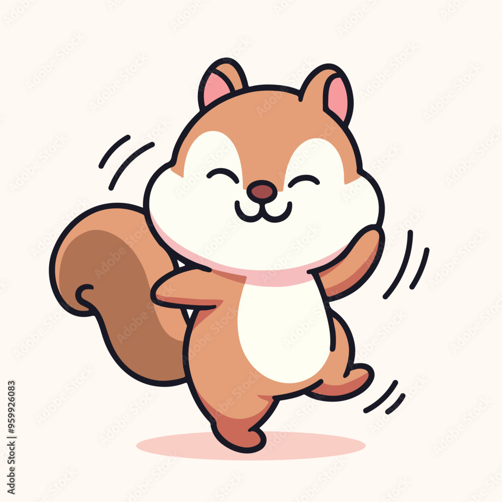 Kawaii squirrel cartoon vector illustration in flat style Kawaii squirrel cartoon vector illustration in flat style