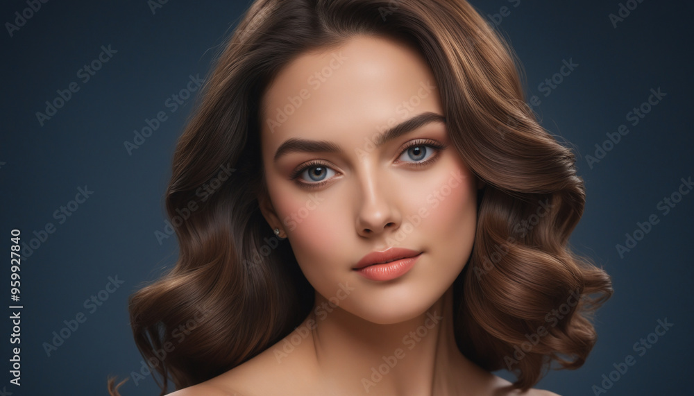 Portrait of a Young Girl with Curly Hair Smiling Indoors in Natural Light Portrait of a Young Girl with Curly Hair Smiling Indoors in Natural Light