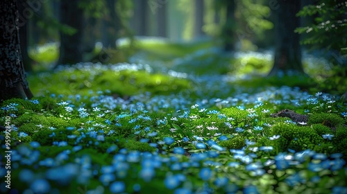 Fototapeta Naklejka Na Ścianę i Meble -  Green meadow in the park with trees and sky in summer  