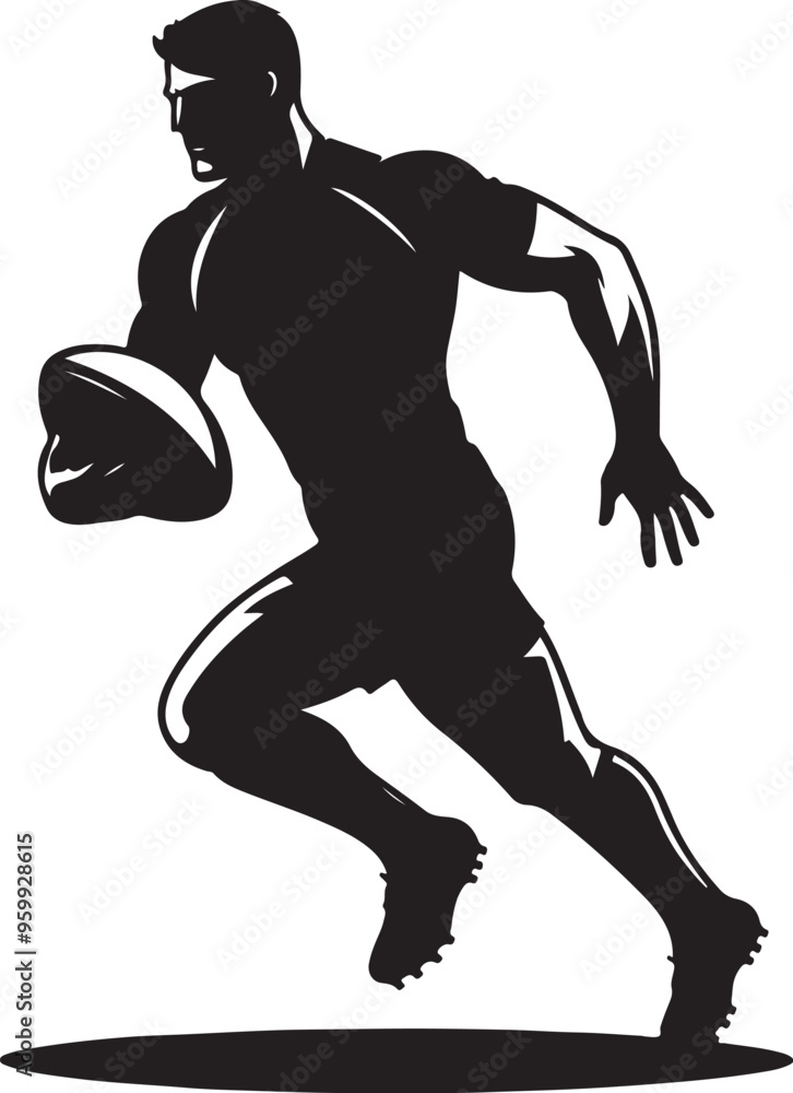 Fototapeta premium football rugby player vector design clipart flat style artwork