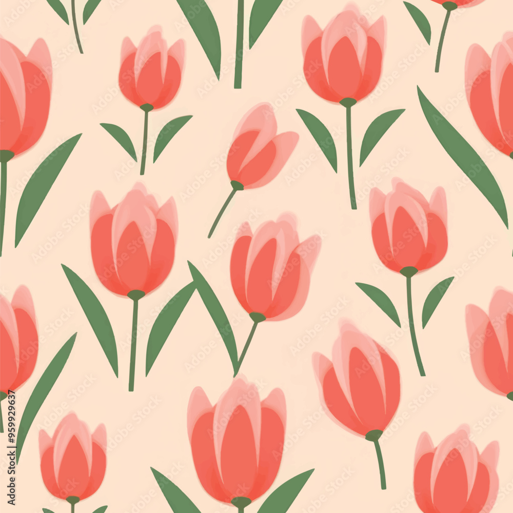 Seamless tulip floral pattern Seamless tulip floral pattern