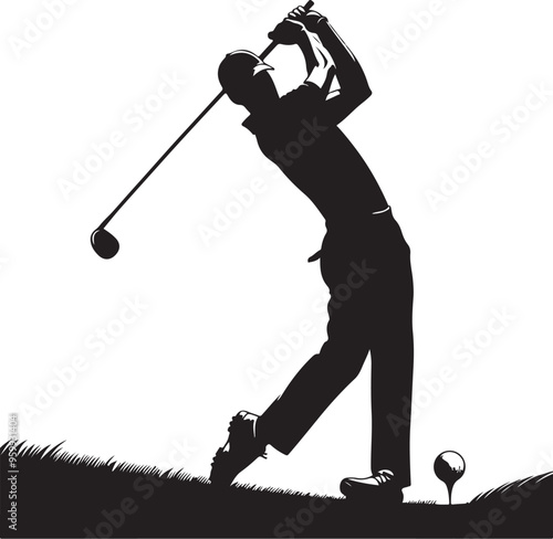 golf player vector design clipart flat style artwork photo