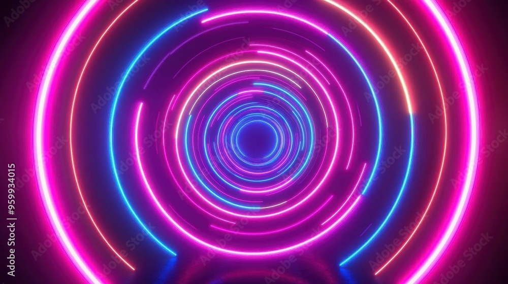 Concentric circles of neon lights pulsing outward, vibrant energy, Abstract background, Electric, intense Concentric circles of neon lights pulsing outward, vibrant energy, Abstract background, Electric, intense