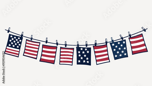Patriotic American flag bunting decor