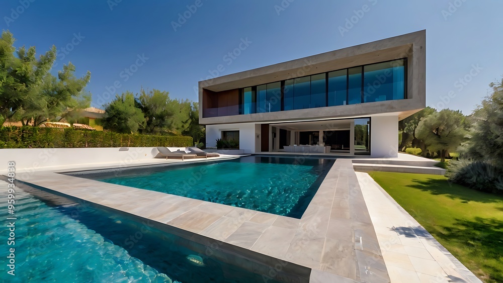 Fototapeta premium luxury villa with a beautiful swimming pool