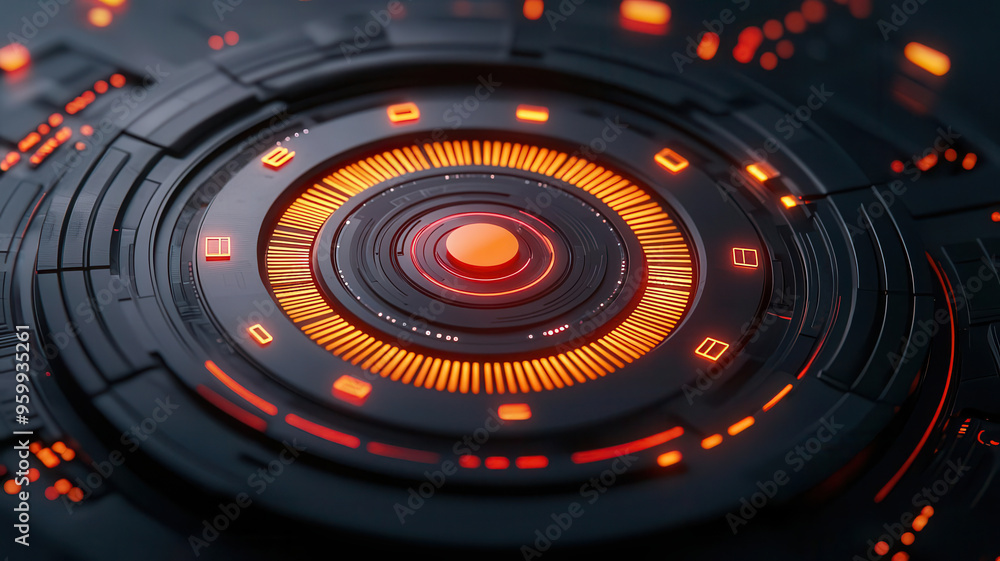Power BI workspace, futuristic screens with floating data points, 3D illustration Power BI workspace, futuristic screens with floating data points, 3D illustration
