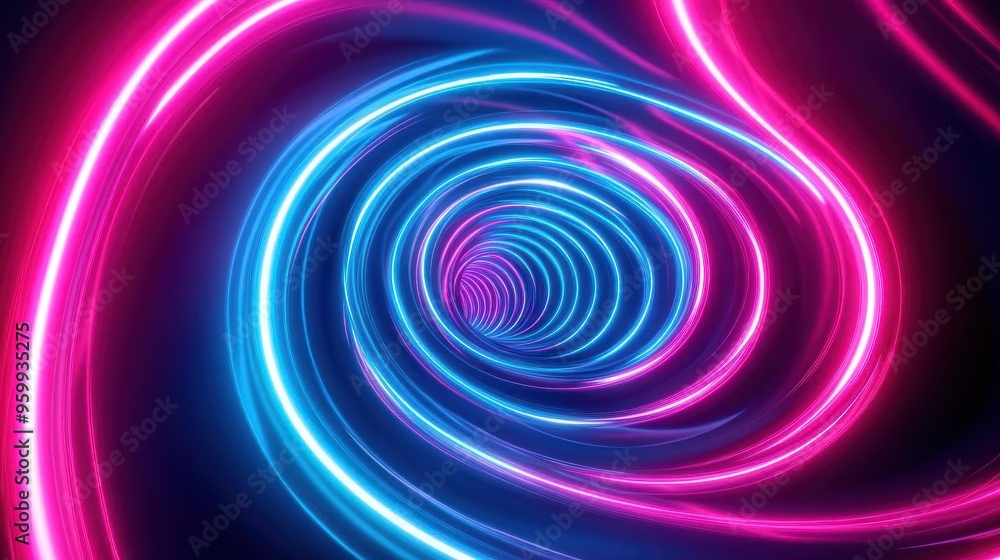Neon waves of light in a swirling vortex, electric blue and pink tones, high-energy motion, Abstract background, Vibrancy, energy Neon waves of light in a swirling vortex, electric blue and pink tones, high-energy motion, Abstract background, Vibrancy, energy