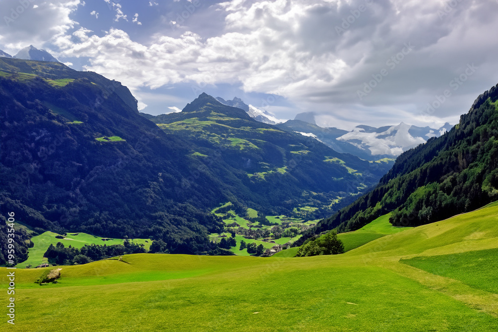 Fototapeta premium Alps Landscape Background