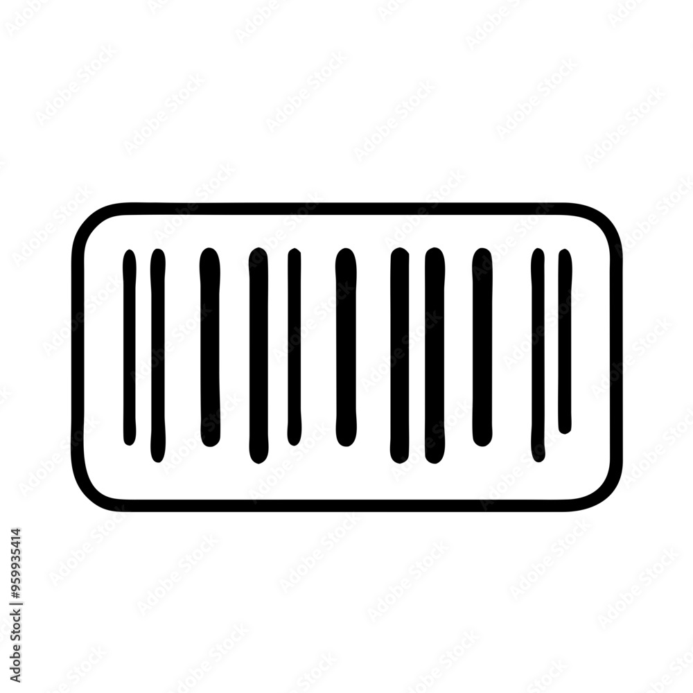 Minimalist black and white barcode icon, product identification and inventory concept Minimalist black and white barcode icon, product identification and inventory concept