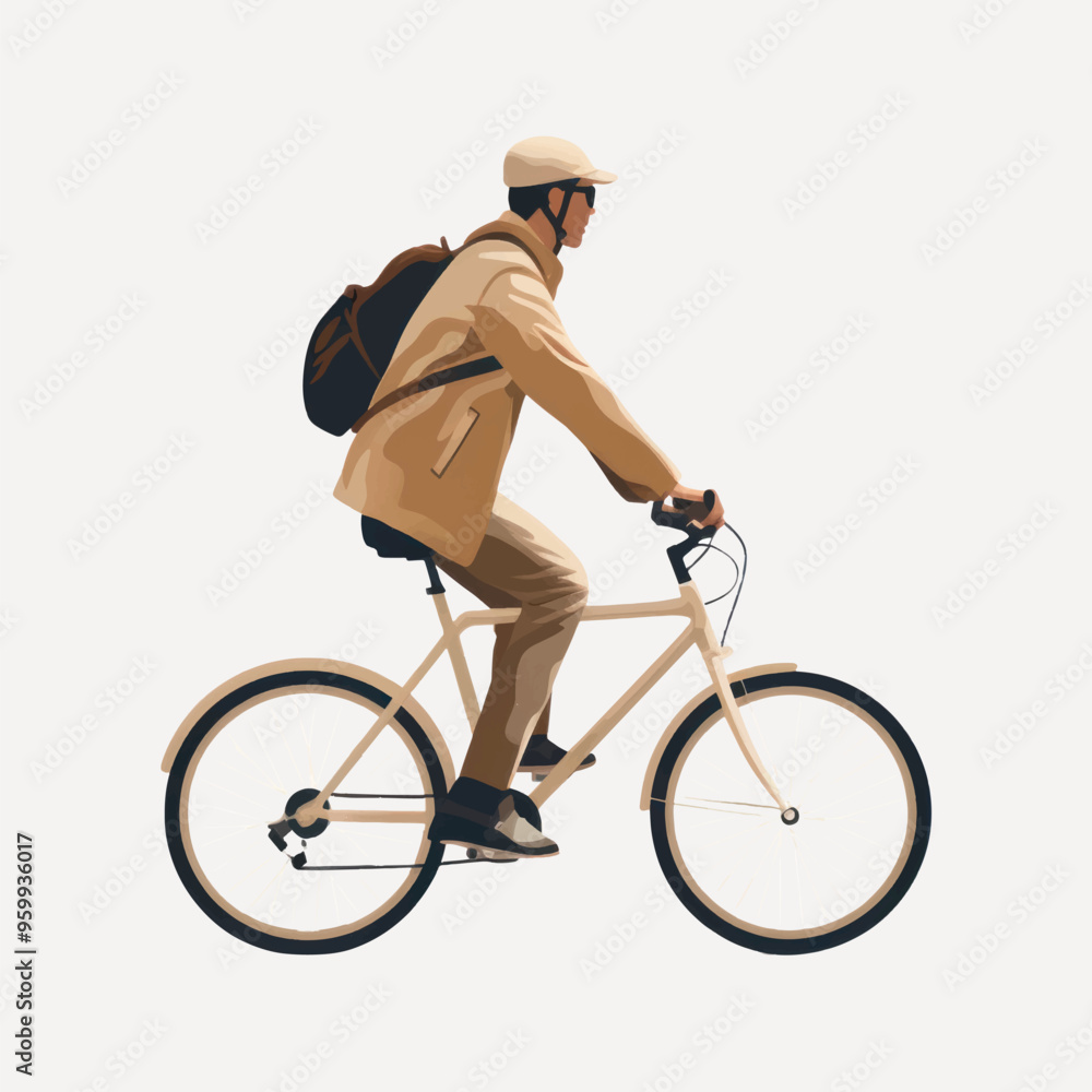 Fototapeta premium Man riding bicycle outdoors