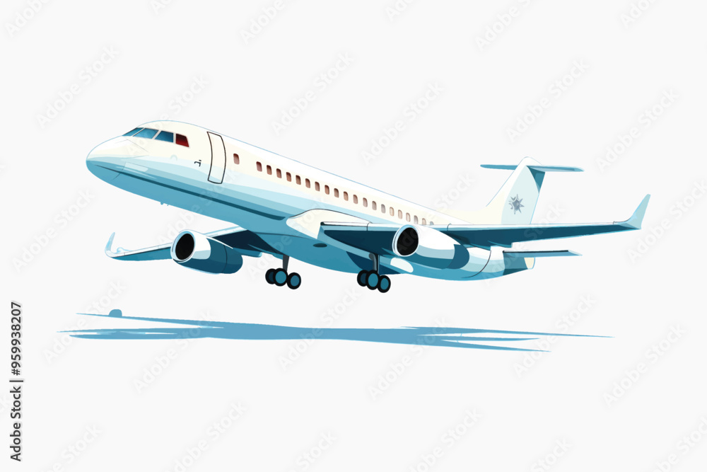 Modern commercial airplane illustration Modern commercial airplane illustration