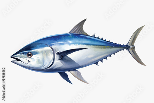 Realistic bluefin tuna illustration