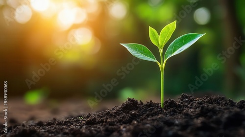 Young plant sprouting from the soil, representing growth and new beginnings