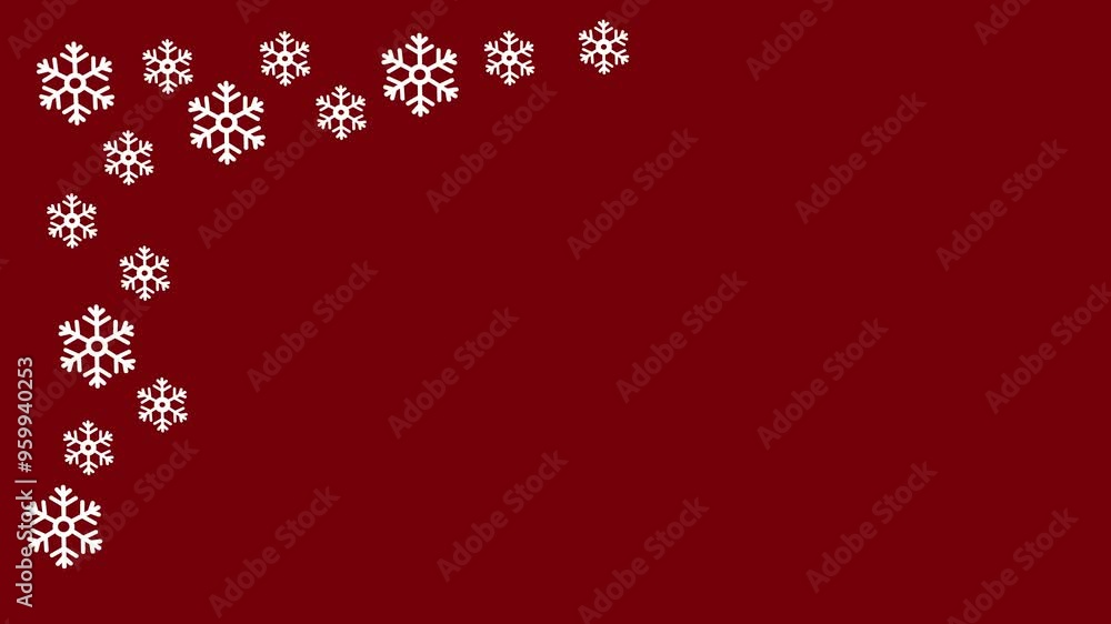 Animated Christmas background illustration of Christmas snowflakes animation with copy space Animated Christmas background illustration of Christmas snowflakes animation with copy space