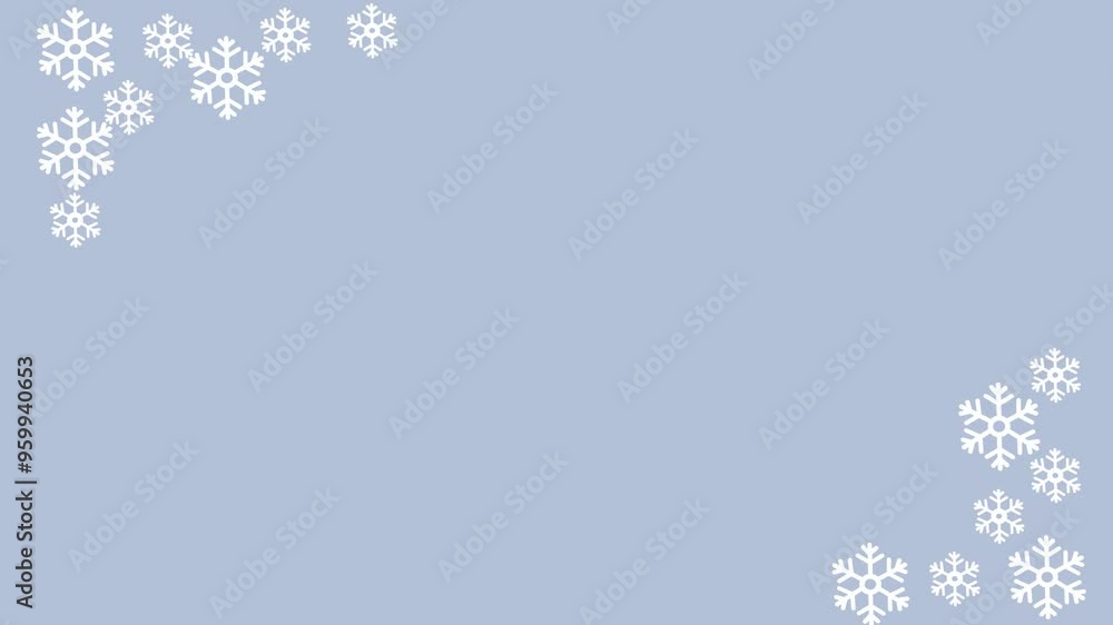 Animated Christmas background illustration of Christmas snowflakes animation with copy space Animated Christmas background illustration of Christmas snowflakes animation with copy space