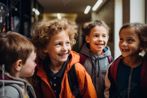 Portrait of a smiling group of elementary school kids