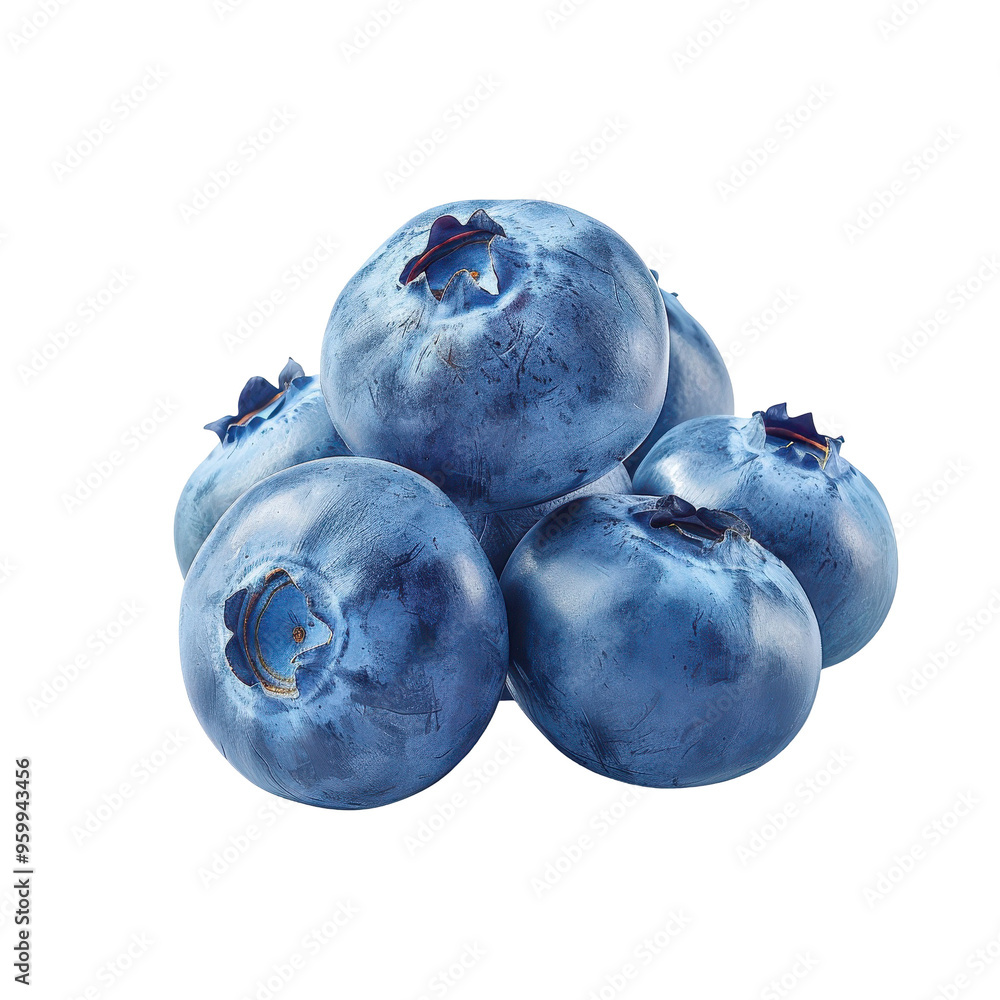 Obraz premium A pile of blueberries on a white background