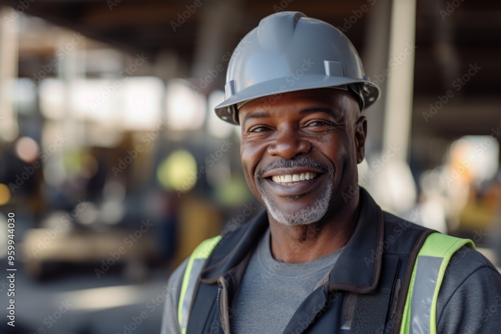 Portrait of a smiling middle aged businessman on construction site Portrait of a smiling middle aged businessman on construction site